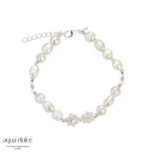 Aqua Dulce perle armbånd WODERFUL DAISY sølv 5020