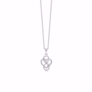Guld & Sølv Design MOR halskæde sølv 30111 hjerte og infinity med mor