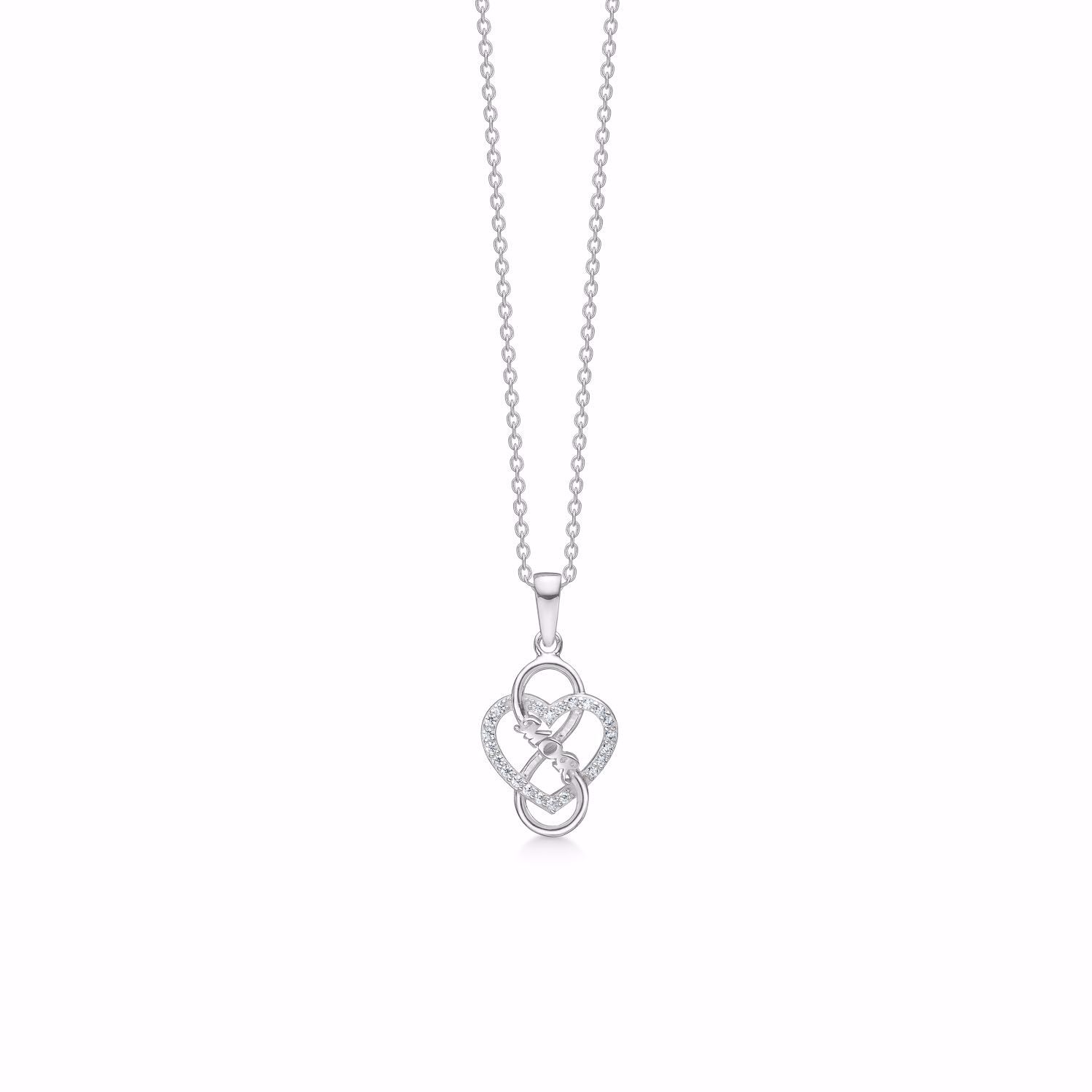 Guld & Sølv Design MOR halskæde sølv 30111 hjerte og infinity med mor