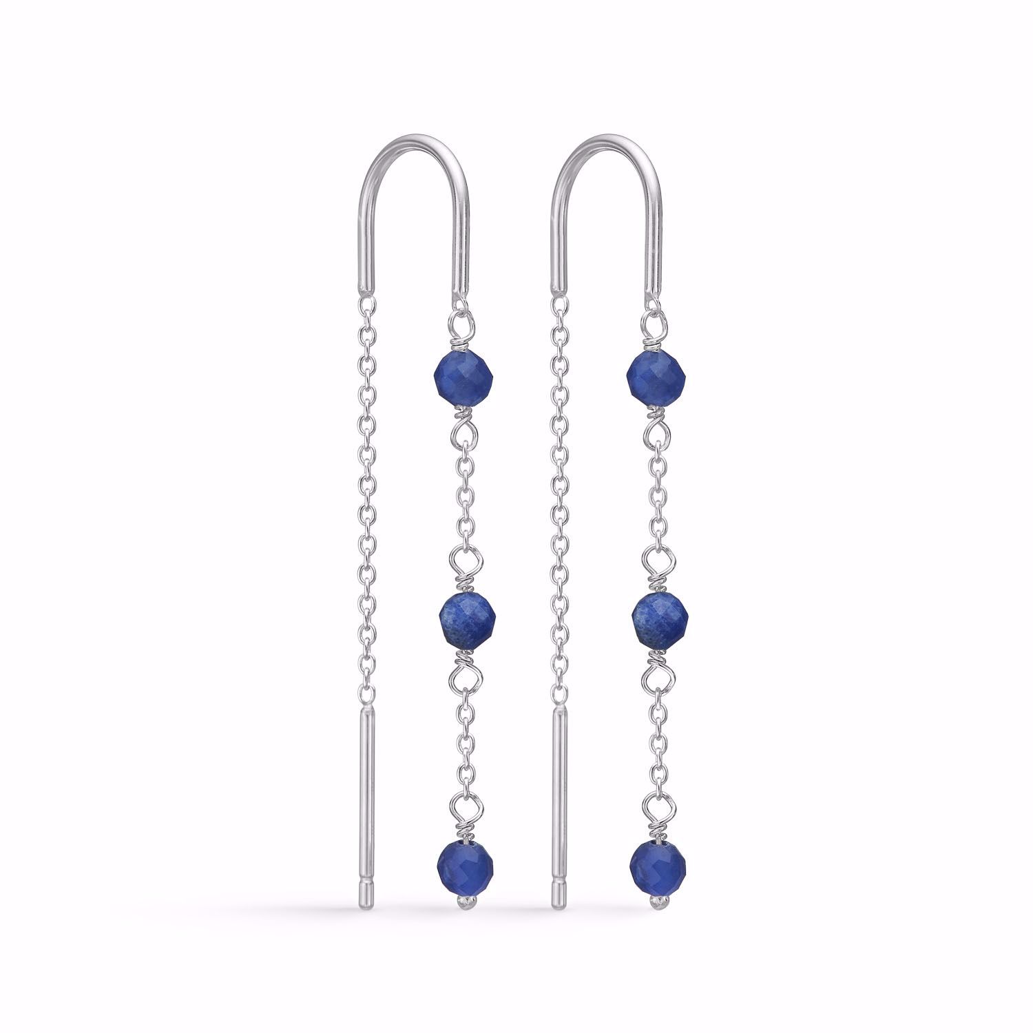 Seville Jewelry ørekæder med blå kvarts 11437