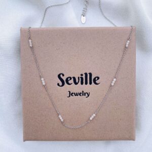 Seville Jewelry sølv rosa kvarts halskæde 8995/45