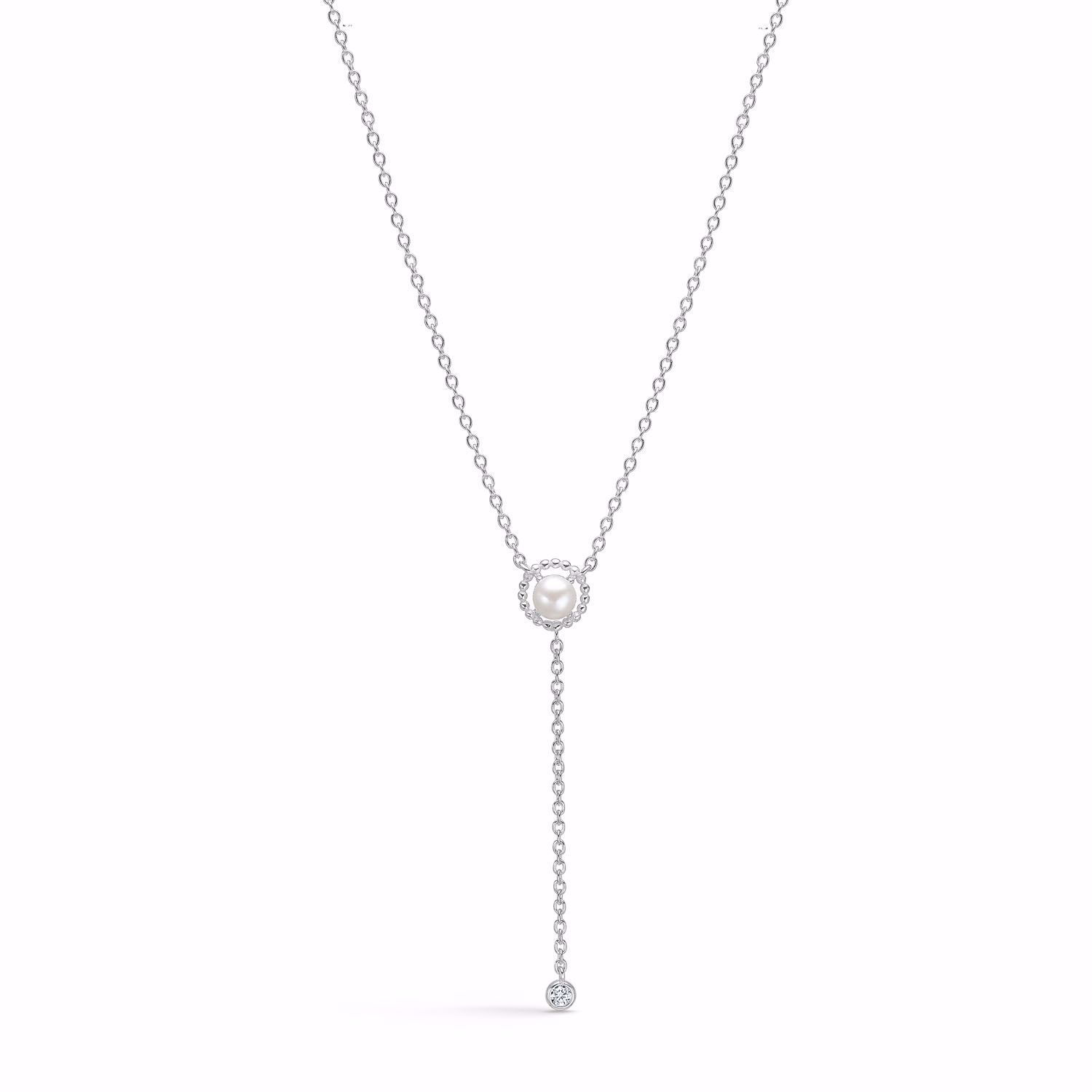 Seville Jewelry sølv y-halskæde med ferskvandsperle 30110