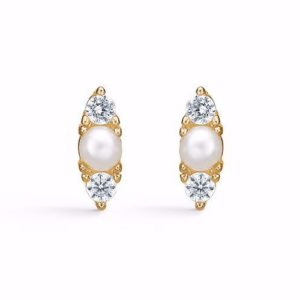 Seville Jewelry 7mm perle & sten ørestikker 11433