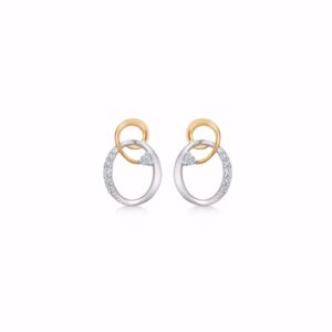 Guld & Sølv Design 2 farvet guld øreringe med zirkonia 8394/5/08
