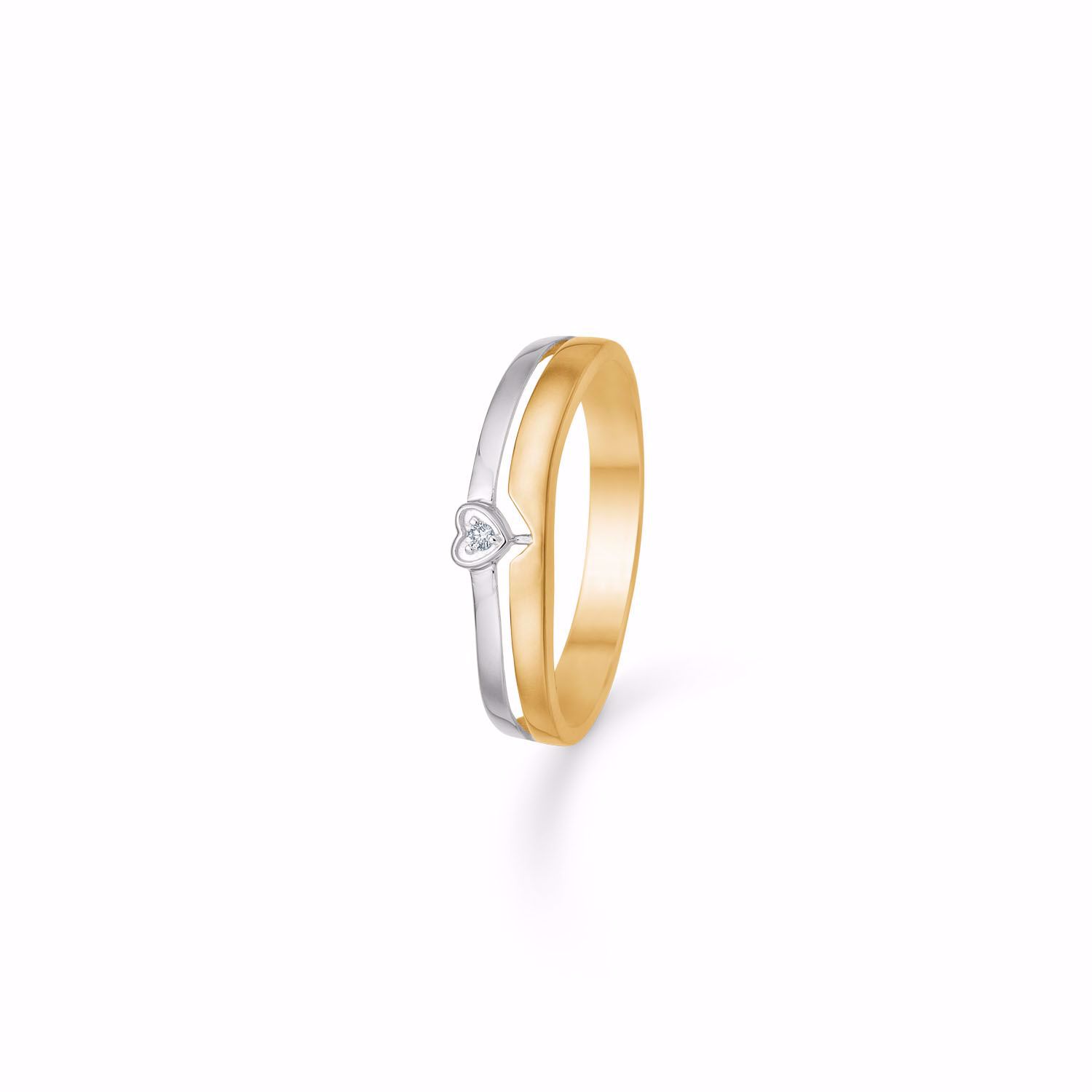 Guld & Sølv Design 8kt guld diamant hjerte ring 6415/08