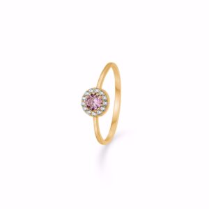 Guld & Sølv Design 8kt guld ring med pink zirkonia 8402/6/08
