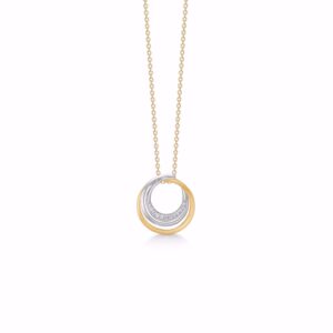 Guld & Sølv Design halskæde med 14kt diamant vedhæng 8396/7/14