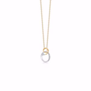Guld & Sølv Design halskæde med 2 farvet guld vedhæng 8394/7/08