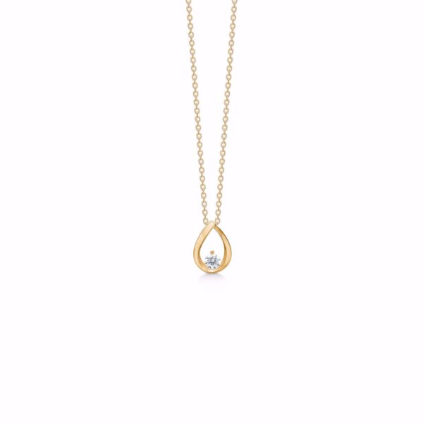 Guld & Sølv Design halskæde med 8kt dråbe vedhæng 8400/7/08