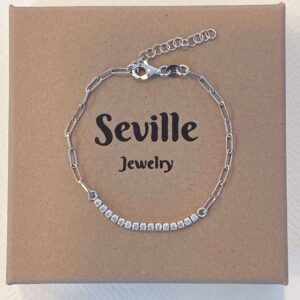 Seville Jewelry sølv link zirkonia armbånd 8997