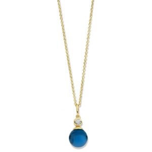 Spirit Icons Figaro halskæde blå 9mm sten 10932-45