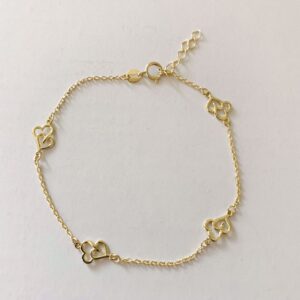 Guld & Sølv Design hjerte armbånd 8kt guld 9257/08