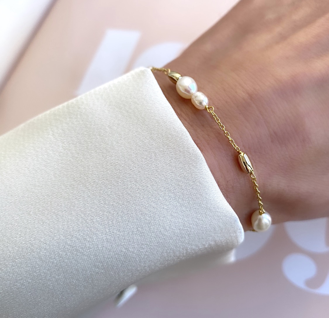 Seville Jewelry forgyldt perle armbånd 81007/F