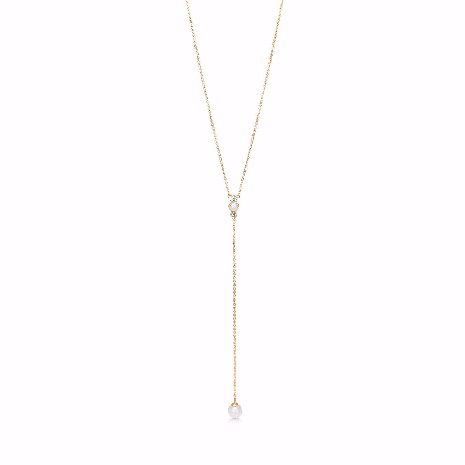 Seville Jewelry forgyldt y-halskæde med perler 30113/F
