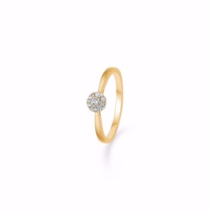 Rund diamant ring 14kt rødguld - Guld & Sølv Design 6440/14