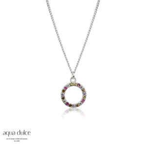 Aqua Dulce halskæde pastel circle sølv 4792