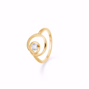 Cirkel ring med zirkonia 8kt guld - Guld & Sølv Design 6429/08