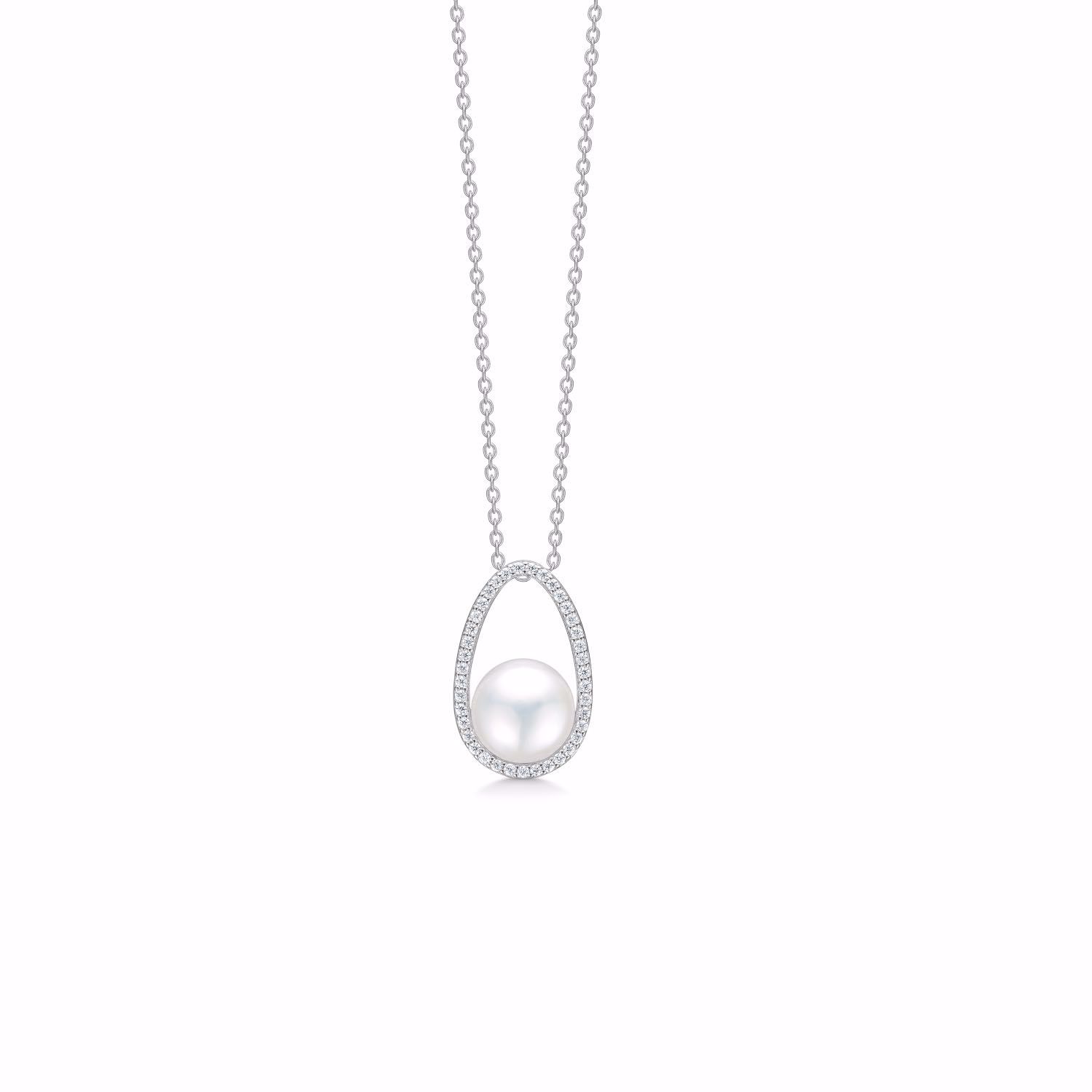 Guld & Sølv Design perle halskæde sølv 1997-3