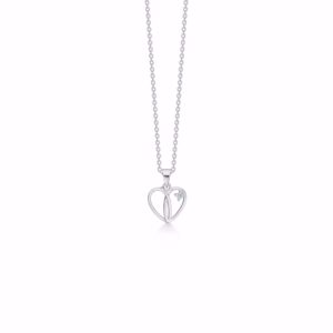 Guld & Sølv Design sølv hjerte halskæde 2001/3