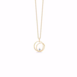 Halskæde med 8kt guld cirkel vedhæng - Guld & Sølv Design 8414/7/08