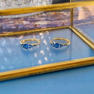 Seville Jewelry forgyldte creoler blå zirkonia 11509/F