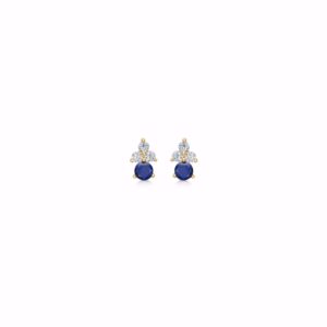 Seville Jewelry forgyldte ørestikker blå zirkonia 11507/F