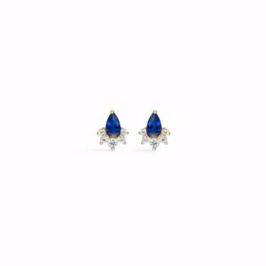 Seville Jewelry forgyldte ørestikker blå zirkonia 11508/F