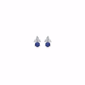 Seville Jewelry sølv ørestikker blå zirkonia 11507