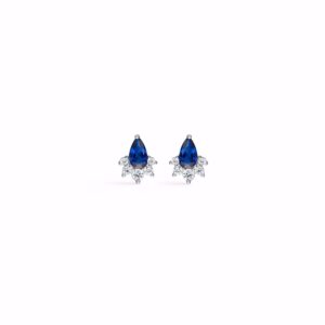 Seville Jewelry sølv ørestikker blå zirkonia 11508