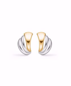 Guld & Sølv Design 2 farvet 8kt guld øreringe 5671/08