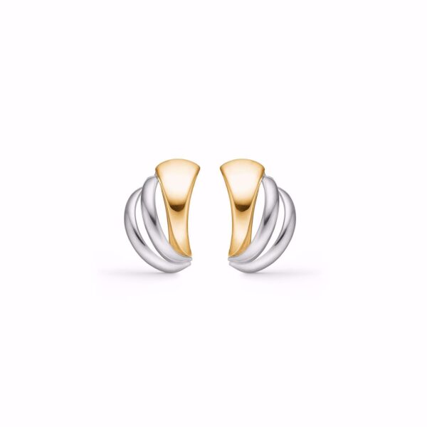 Guld & Sølv Design 2 farvet 8kt guld øreringe 5671/08