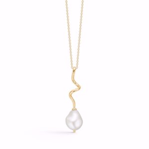 Guld & Sølv Design 80cm spiral perle halskæde forgyldt 2015/3/F