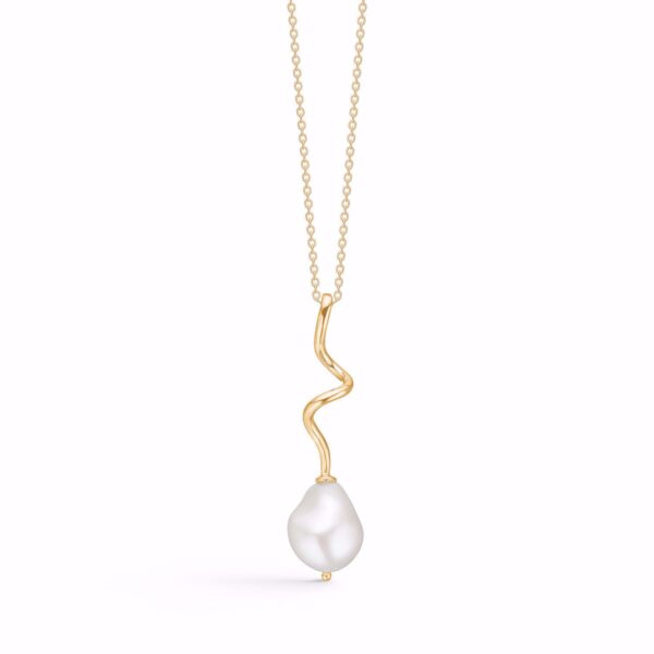 Guld & Sølv Design 80cm spiral perle halskæde forgyldt 2015/3/F