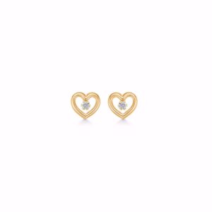 Guld & Sølv Design - 8kt guld hjerte ørestikker 5673/08
