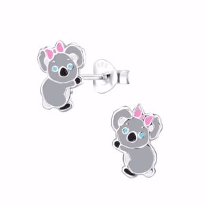 Guld & Sølv Design koala børne øreringe sølv 11510