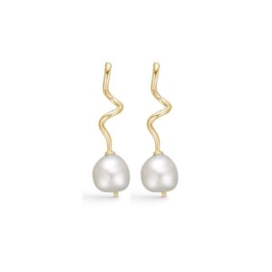 Guld & Sølv Design spiral perle øreringe forgyldt 2015/1/F