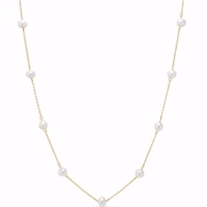 Guld & Sølv Design 8kt guld halskæde med perler 9268/45/08