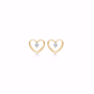 Guld & Sølv Design hjerte øreringe 8 kt guld 8407/5/08
