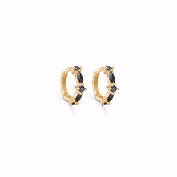 Seville Jewelry creoler med sort zirkonia sten 11519