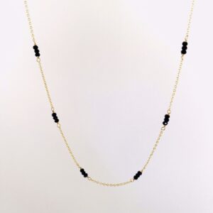 Seville Jewelry halskæde med sorte zirkonia sten 81010/45