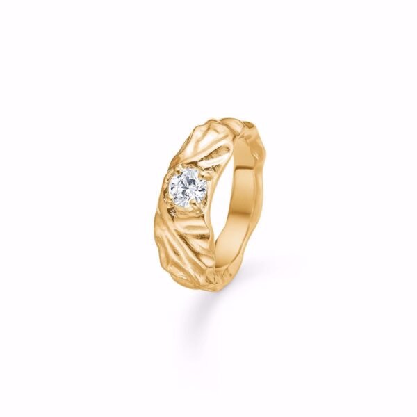 Forgyldt sølv ring med rustik overflade - Guld & Sølv Design 2021-2