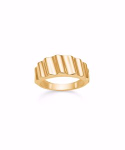 Guld & Sølv Design statement 8 karat guldring 6462-08 med bølger på toppen af ringen