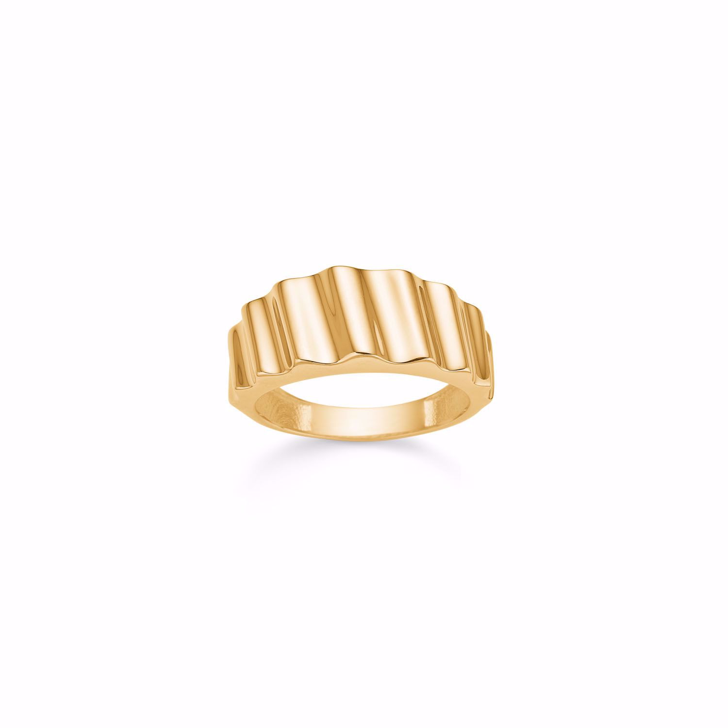 Guld & Sølv Design statement 8 karat guldring 6462-08 med bølger på toppen af ringen