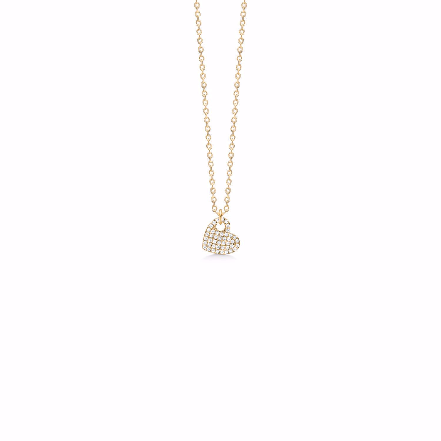Seville Jewelry forgyldt hjerte halskæde med zirkonia sten 30117/F
