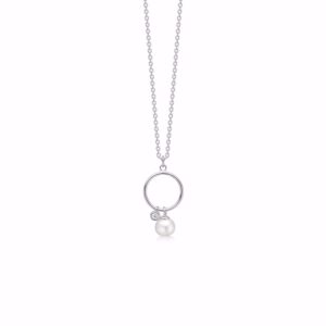 Seville Jewelry halskæde med perle & zirkonia vedhæng 30116