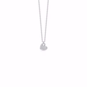 Seville Jewelry sølv hjerte halskæde med zirkonia sten 30117