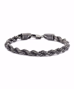 6mm cordel armbånd i stål 21cm - Frank1967 7FB-0684