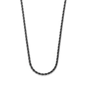 4mm Cordel halskæde i mørk stål 60cm - Frank1967 7FN-0054