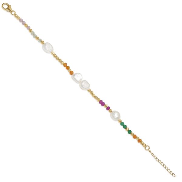 Seville Jewelry armbånd med perler & farvede sten - 81014