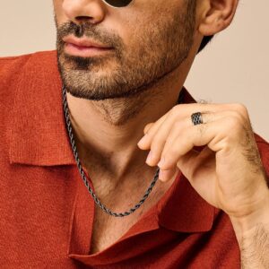 Stål herrering 8mm bred med mønster - Frank1967 7FR-0019